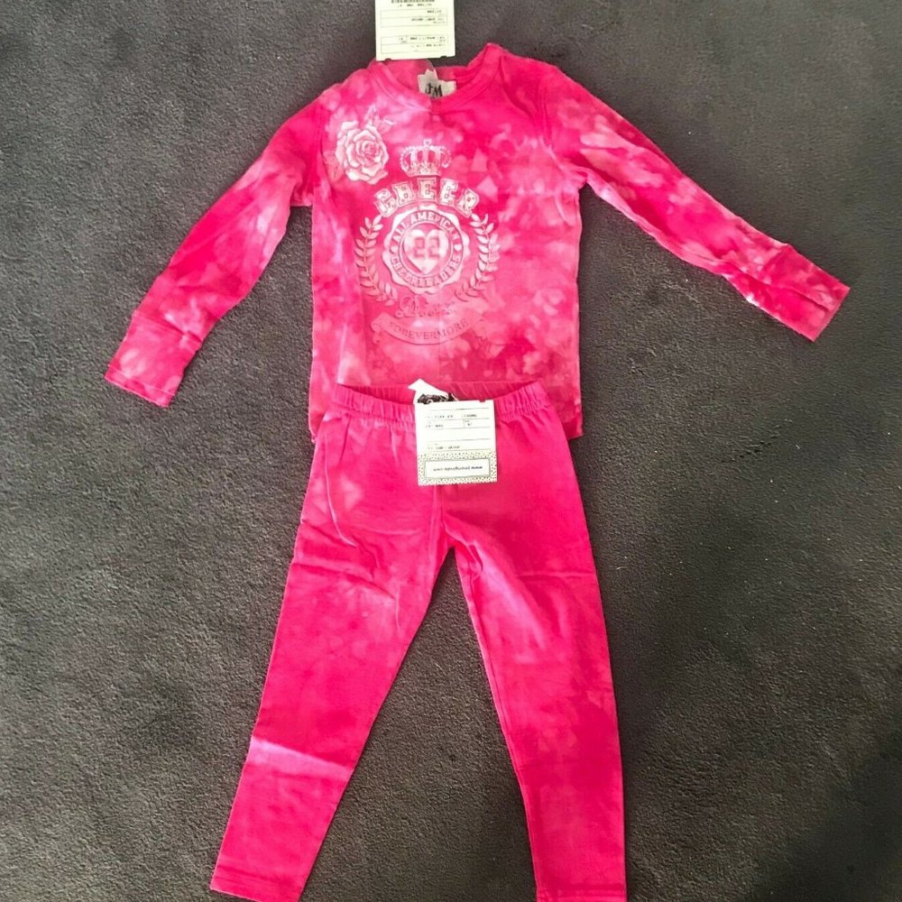 JM ORIGINALS HOT PINK LEGGING SET CHEERLEADER